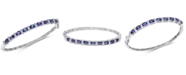 Macy's Tanzanite (4 ct. t.w.) & Diamond (1/10 ct. t.w.) Bangle Bracelet in Sterling Silver